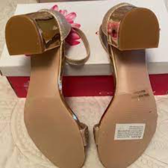 Sub Trading Glitter Satin 2” Heels in Champagne sz 7 - Picture 5 of 6